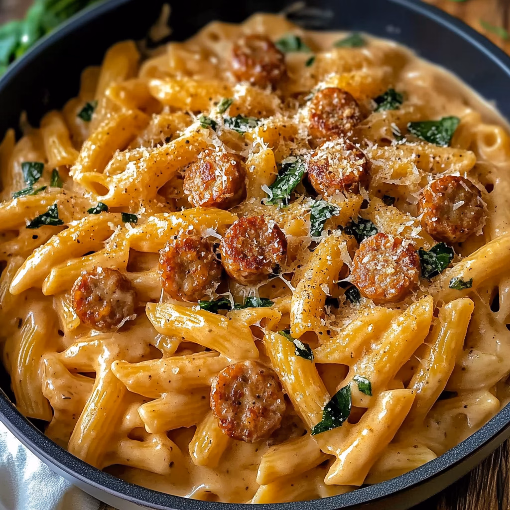 Ein Geschmackserlebnis der Extraklasse! Diese cremige Cajun-Wurst-Pasta vereint würzige Aromen und zarte Nudeln in einem einzigen Topf. Ideal für ein schnelles, aber köstliches Abendessen – perfekt für stressfreie Abende!