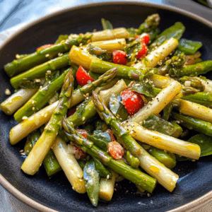 Frischer Spargelsalat mit grünem Gemüse – ein Genuss für die Sinne! Knackiger Spargel und zartes Blattgemüse vereinen sich in einem leichten Dressing. Ideal für ein gesundes Mittagessen oder als erfrischende Beilage zu Grillabenden. Jetzt ausprobieren und genießen!
