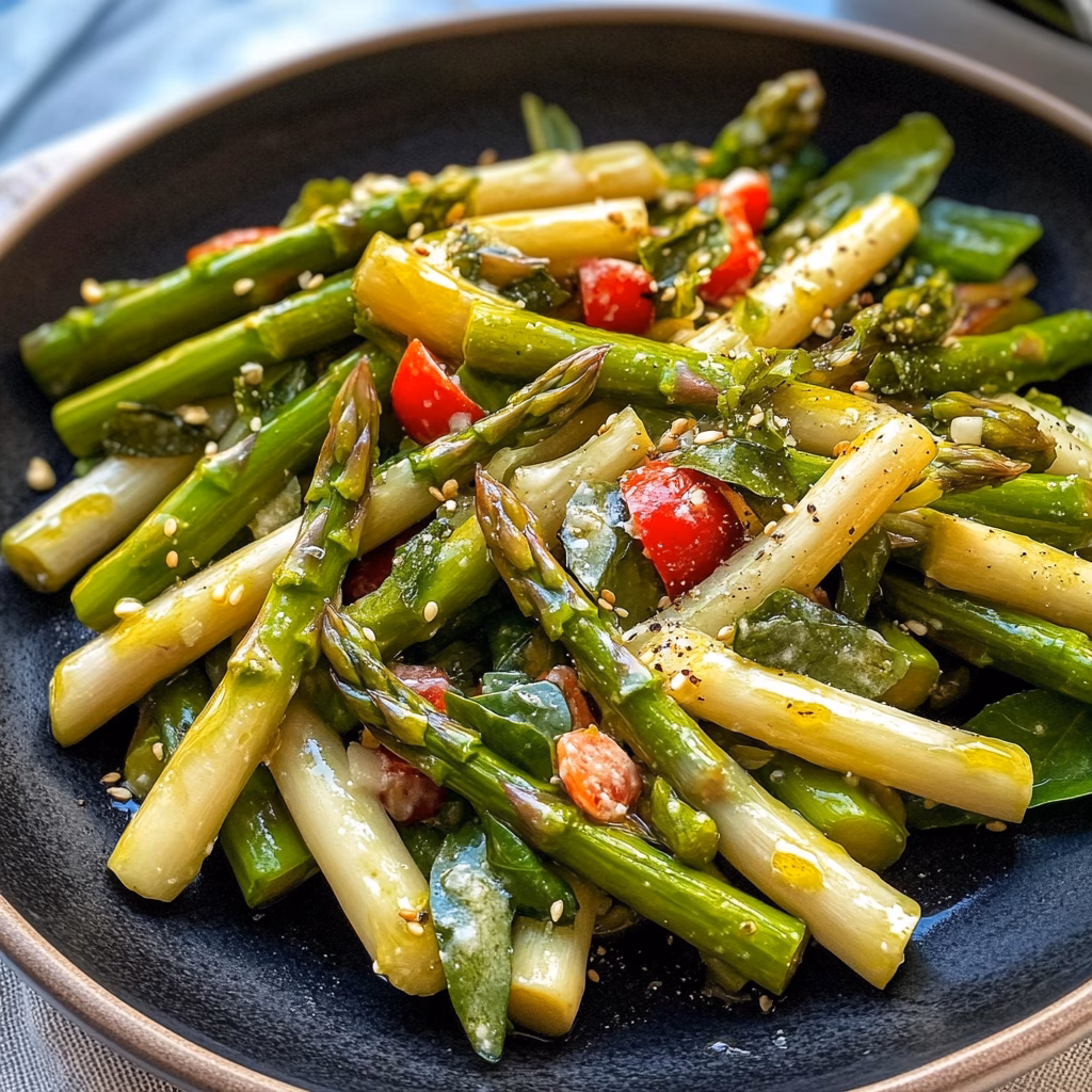Frischer Spargelsalat mit grünem Gemüse – ein Genuss für die Sinne! Knackiger Spargel und zartes Blattgemüse vereinen sich in einem leichten Dressing. Ideal für ein gesundes Mittagessen oder als erfrischende Beilage zu Grillabenden. Jetzt ausprobieren und genießen!